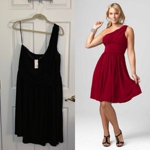 Draped One-Shoulder Cocktail Dress 22W/24W